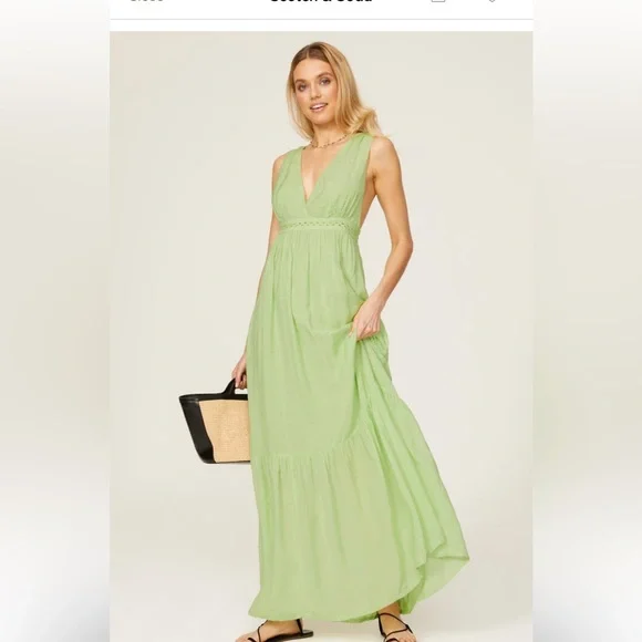 Scotch & soda green maxi dress size L. Pre loved. Great condition